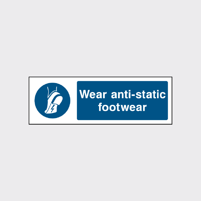 Wear anti-static footwear sign