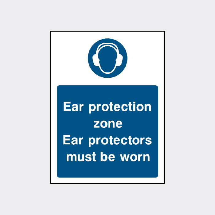 Ear protectors must be worn sign