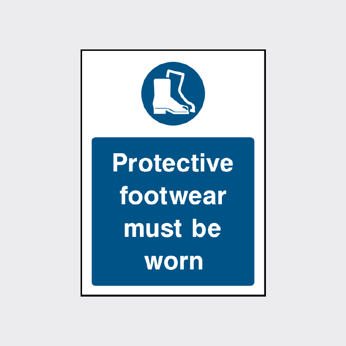 Protective footwear must be worn sign