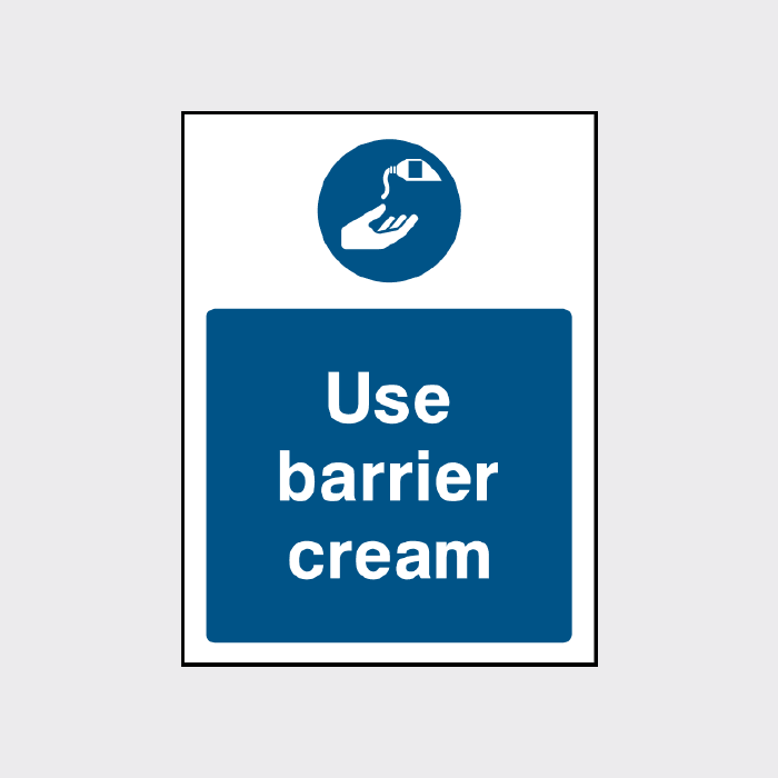 Use barrier cream sign