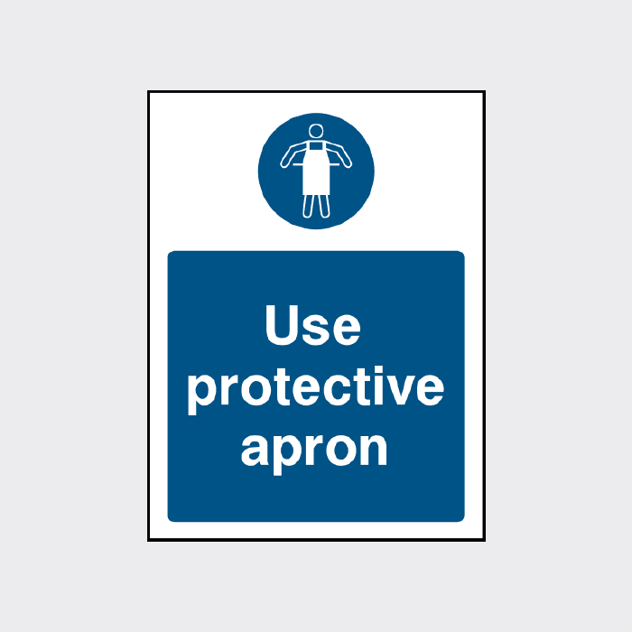 Use protective apron sign