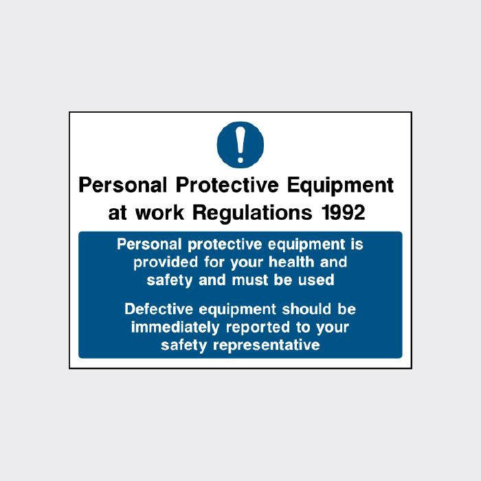 Personal protective equipment is provided for your health and safety and must be used sign