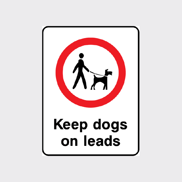 Keep dogs on leads sign