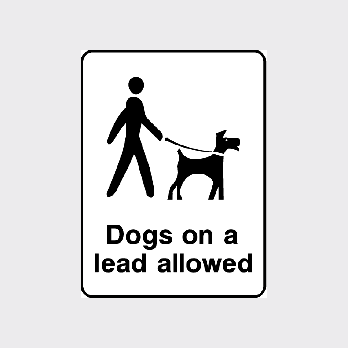 Dogs on a lead allowed sign