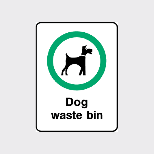 Dog waste bin sign