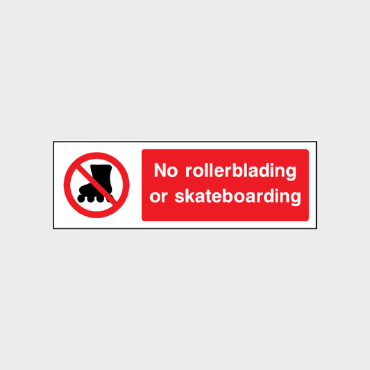 No Rollerblading or Skateboarding Sign