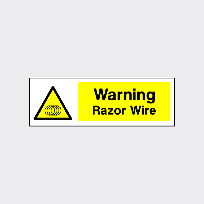 Warning Razor Wire Sign