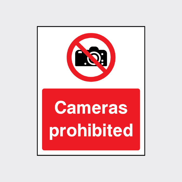 Cameras Prohibitied sign