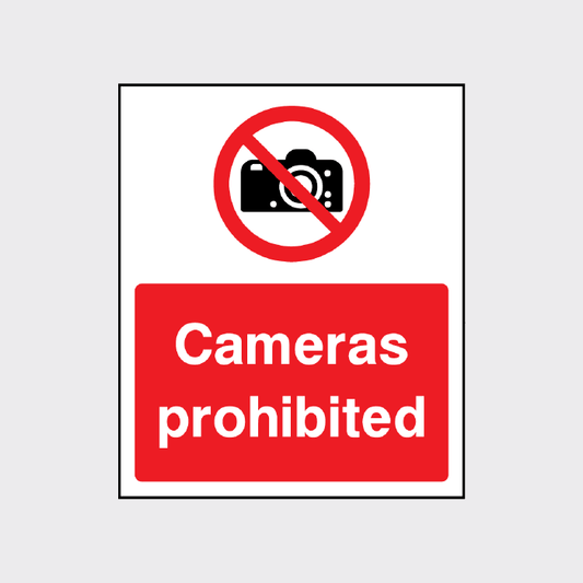 Cameras Prohibitied sign