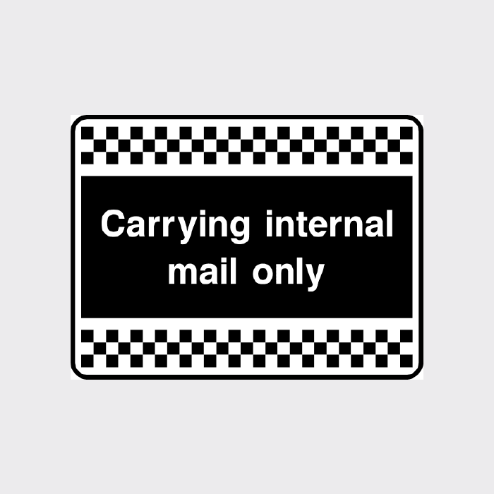 Carrying internal mail only sign 