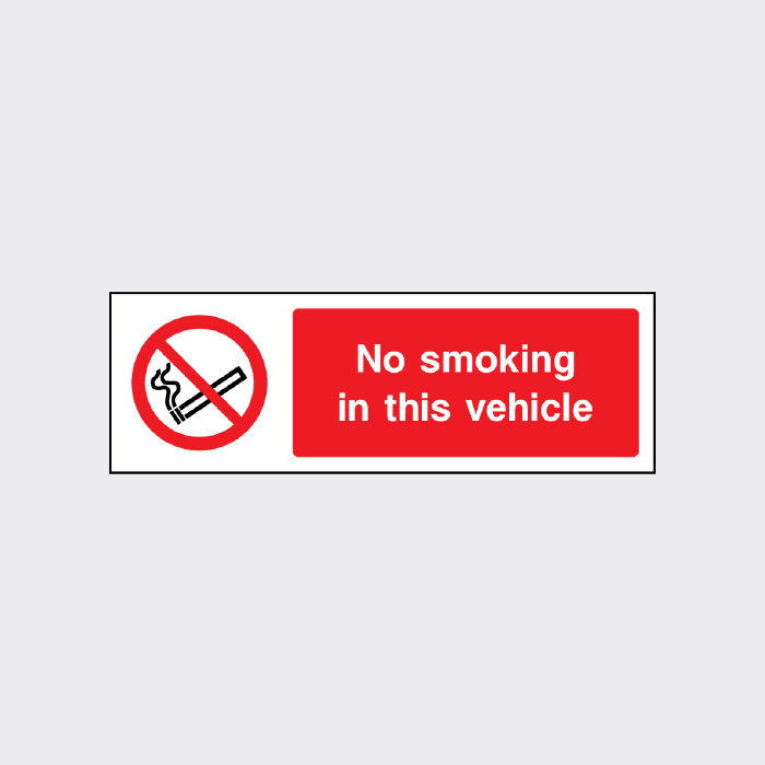 No smoking in this vehicle sign