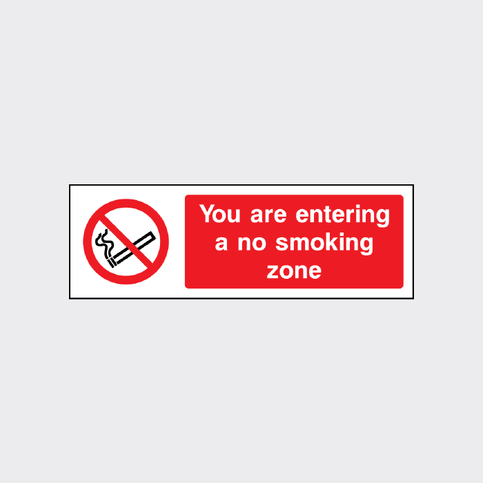 You are entering a no smoking zone sign