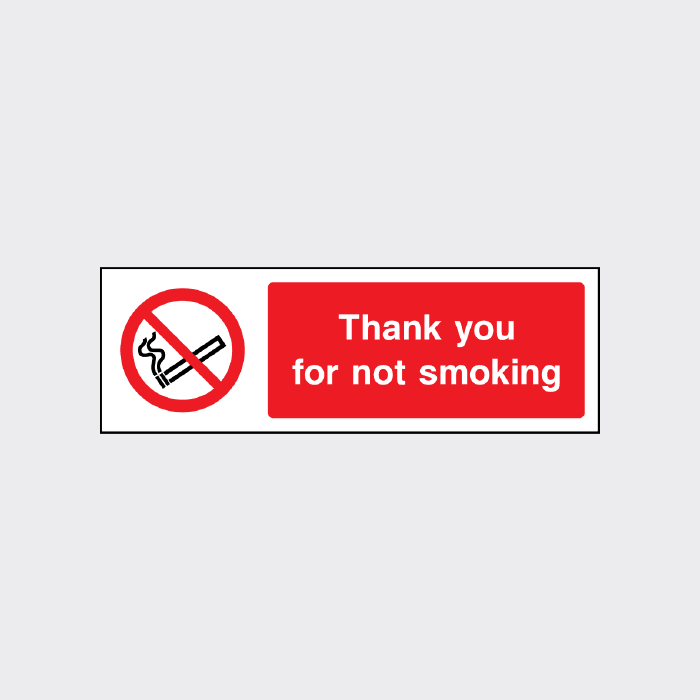 Thank you for not smoking sign