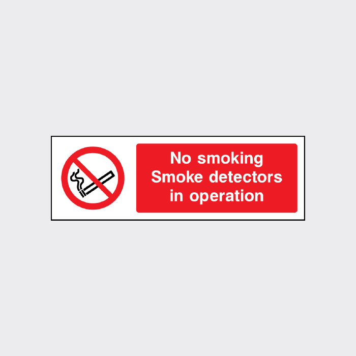 No smoking Smoke detectors in operation Sign