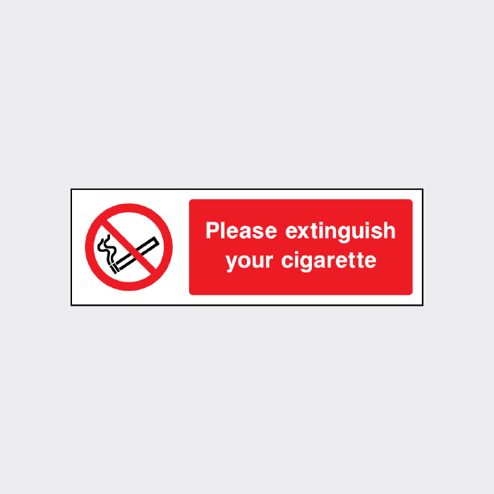 Please extinguish your cigarette sign