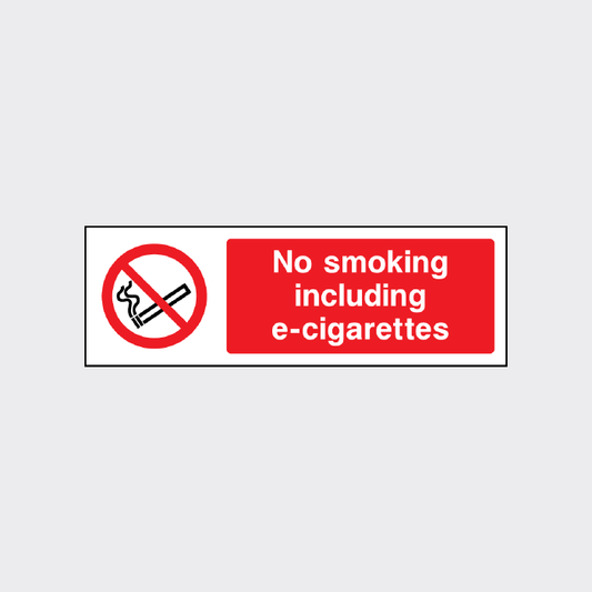 No smoking including e-cigarettes sign