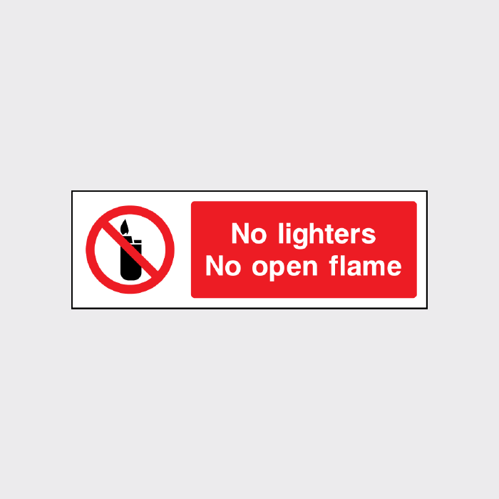 No lighters No open flame Sign