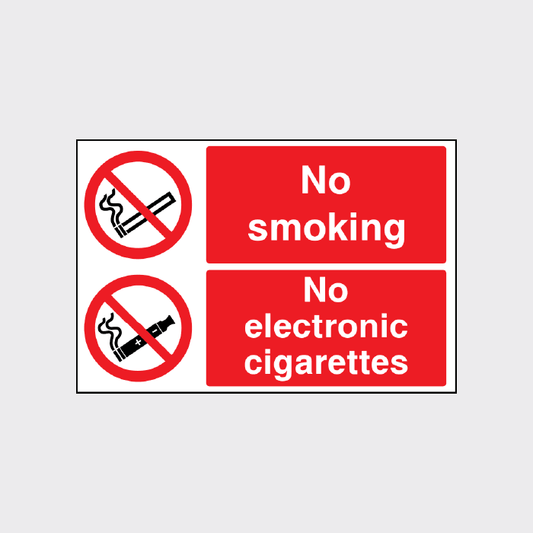 No smoking No electronic cigarettes Sign