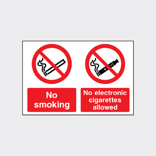 No smoking No electronic cigarettes allowed Sign