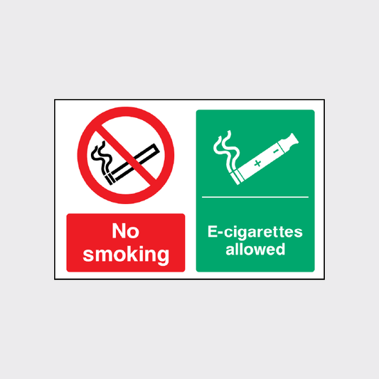 No smoking - E-cigarettes allowed Sign