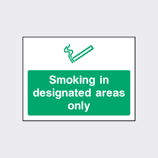 Smoking Permitted in Designated Zones Only Sign