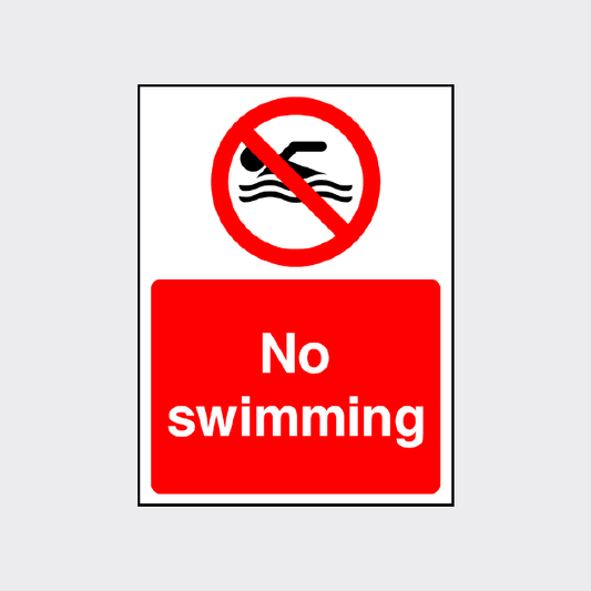 No swimming sign