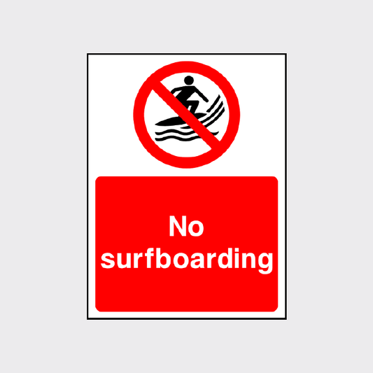 No surfboarding sign