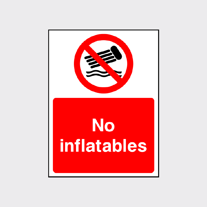 No inflatables sign