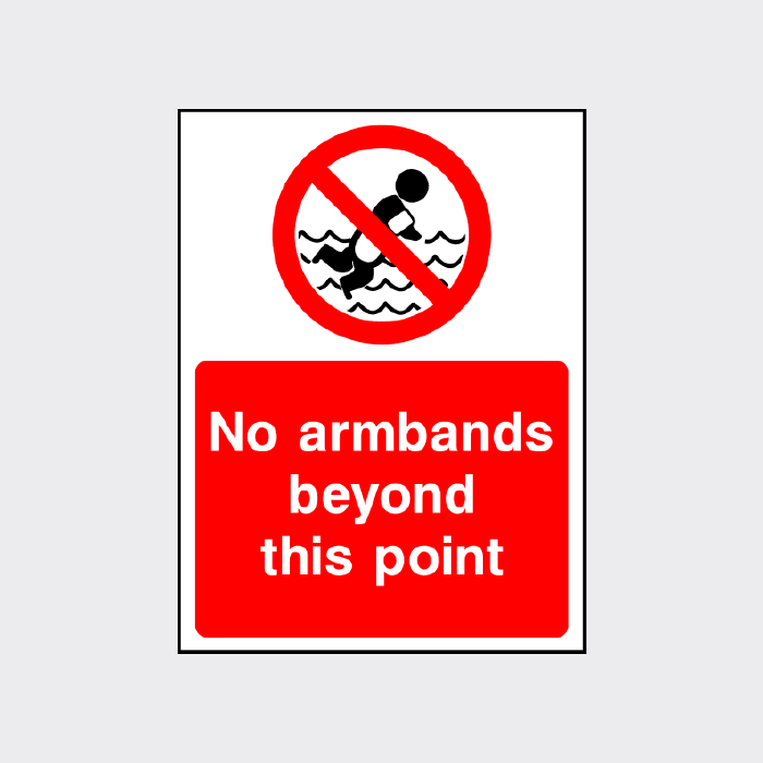 No armbands beyond this point sign