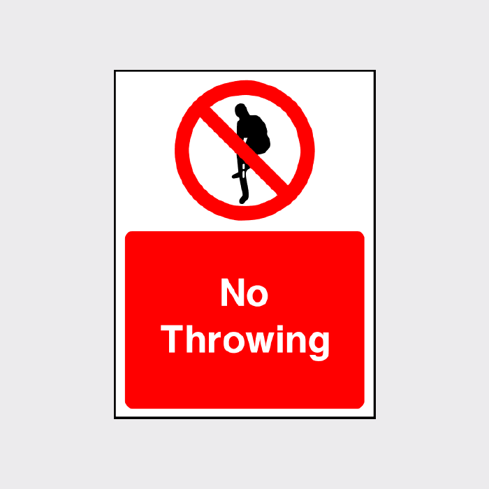 No Throwing sign