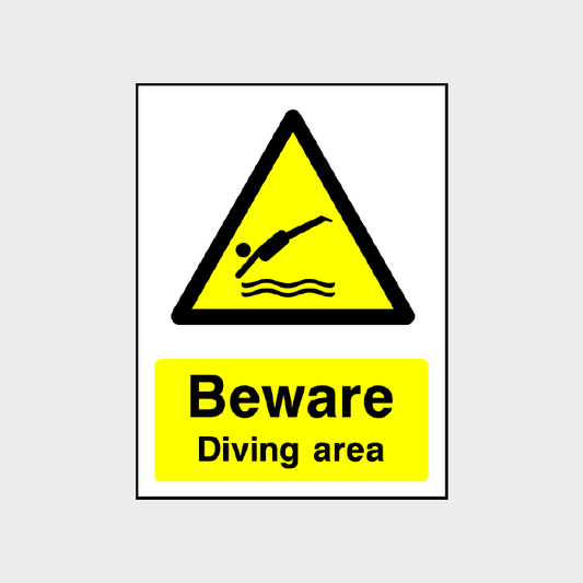 Beware - Diving area sign