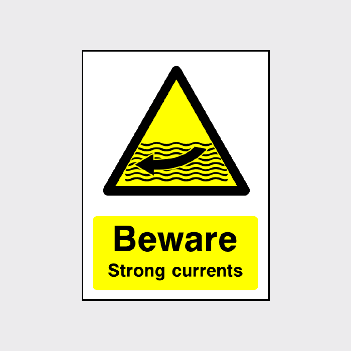 Beware - Strong currents sign