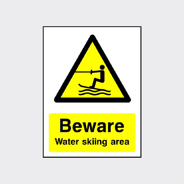 Beware - Water Skiing area sign