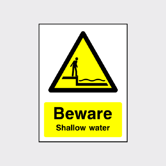 Beware - Shallow Water sign