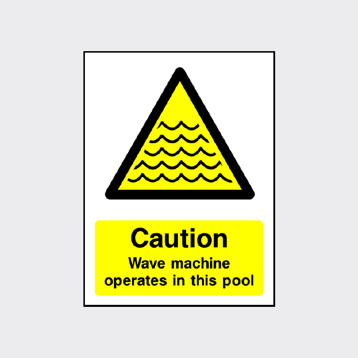 Caution - Wave machine operates in this pool sign