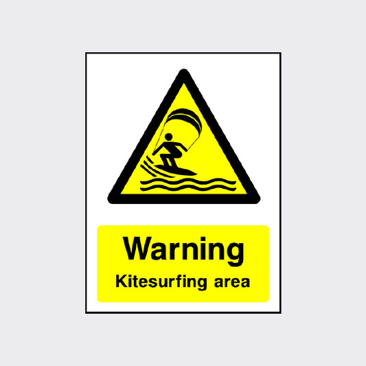 Warning - Kite Surfing area sign