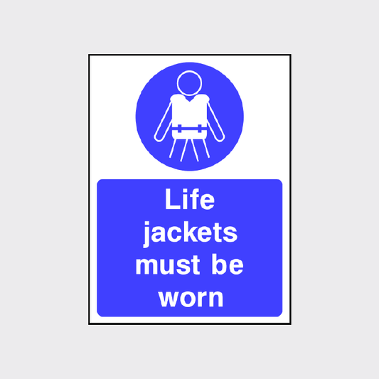 Life jackets must be worn sign 