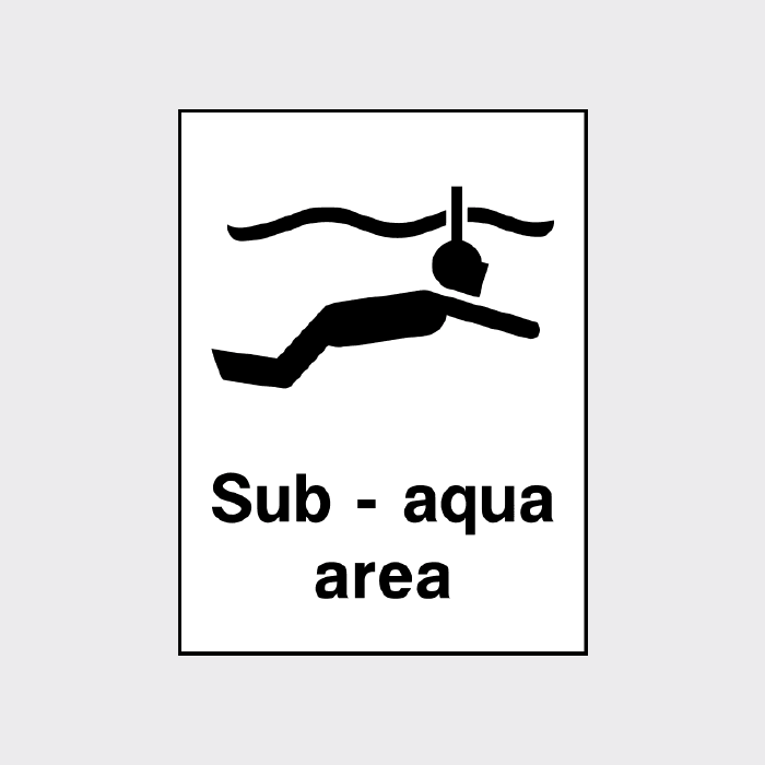 Sub aqua area sign