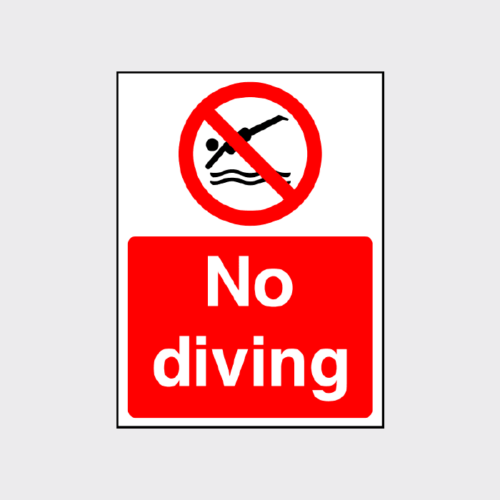 No diving sign