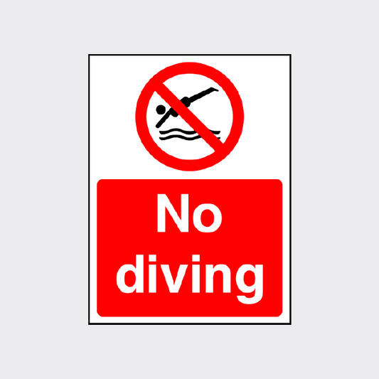 No diving sign