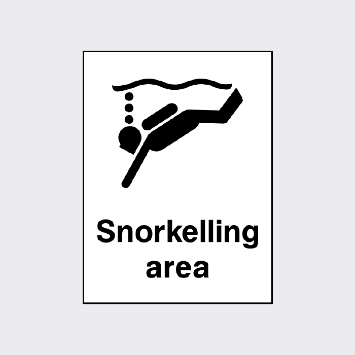 Snorkelling area sign 