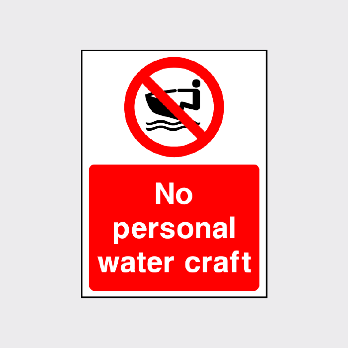 No personal water craft sign